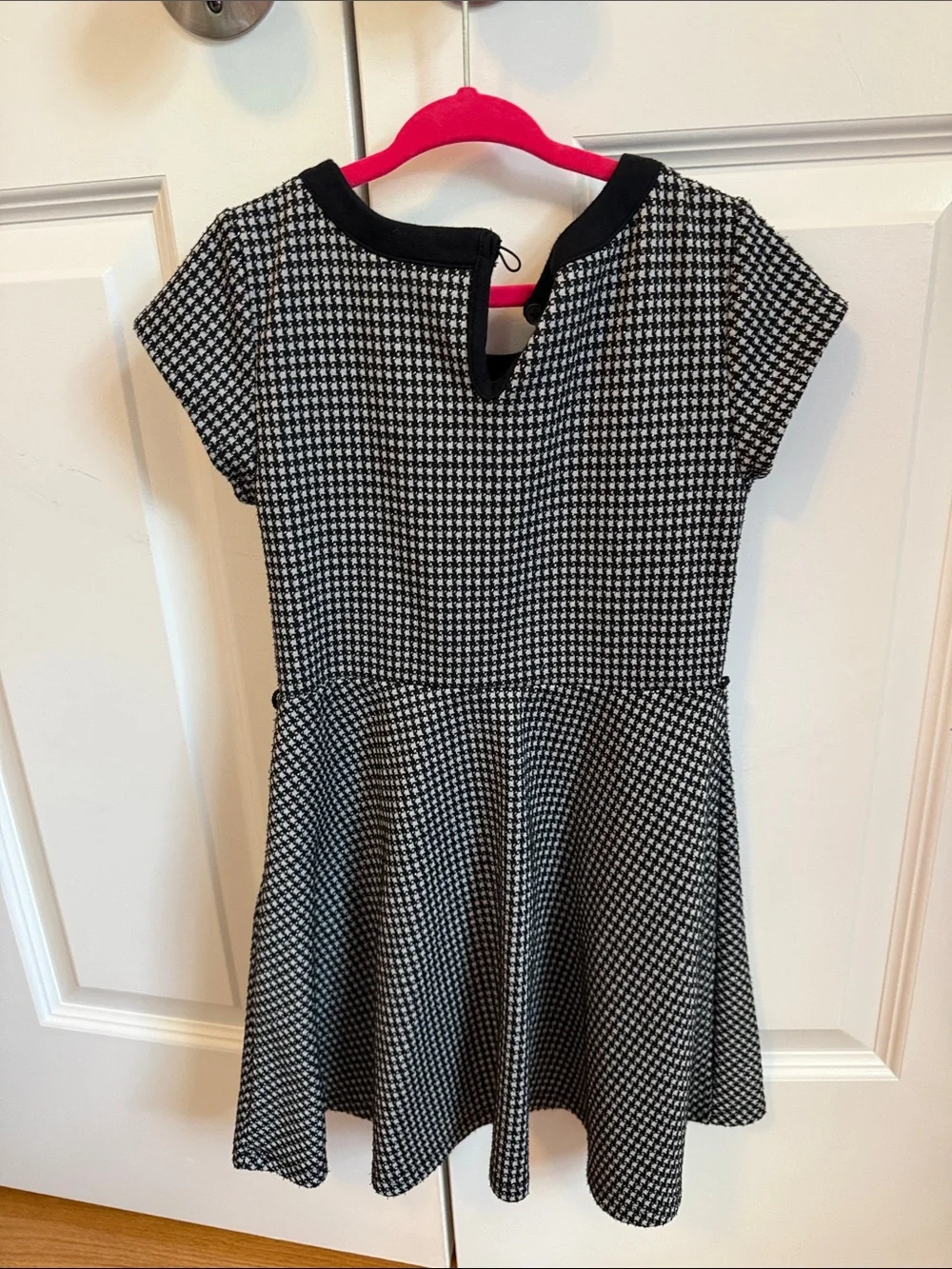 The Children's Place Black & White Houndstooth Fit-and-Flare Dress